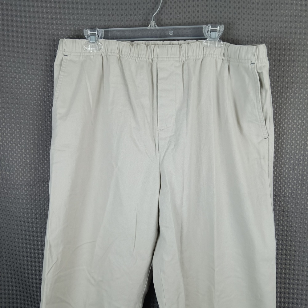 Third Coast Mens Pull On Pants Size L Beige Cotton Ramie Casual